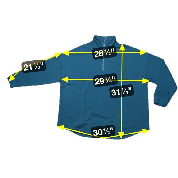MarleyLilly 1/4 Zip Pullover Sweatshirt Womens Tea Oversize Long Sleeve 2XL/3XL - Picture 6 of 6